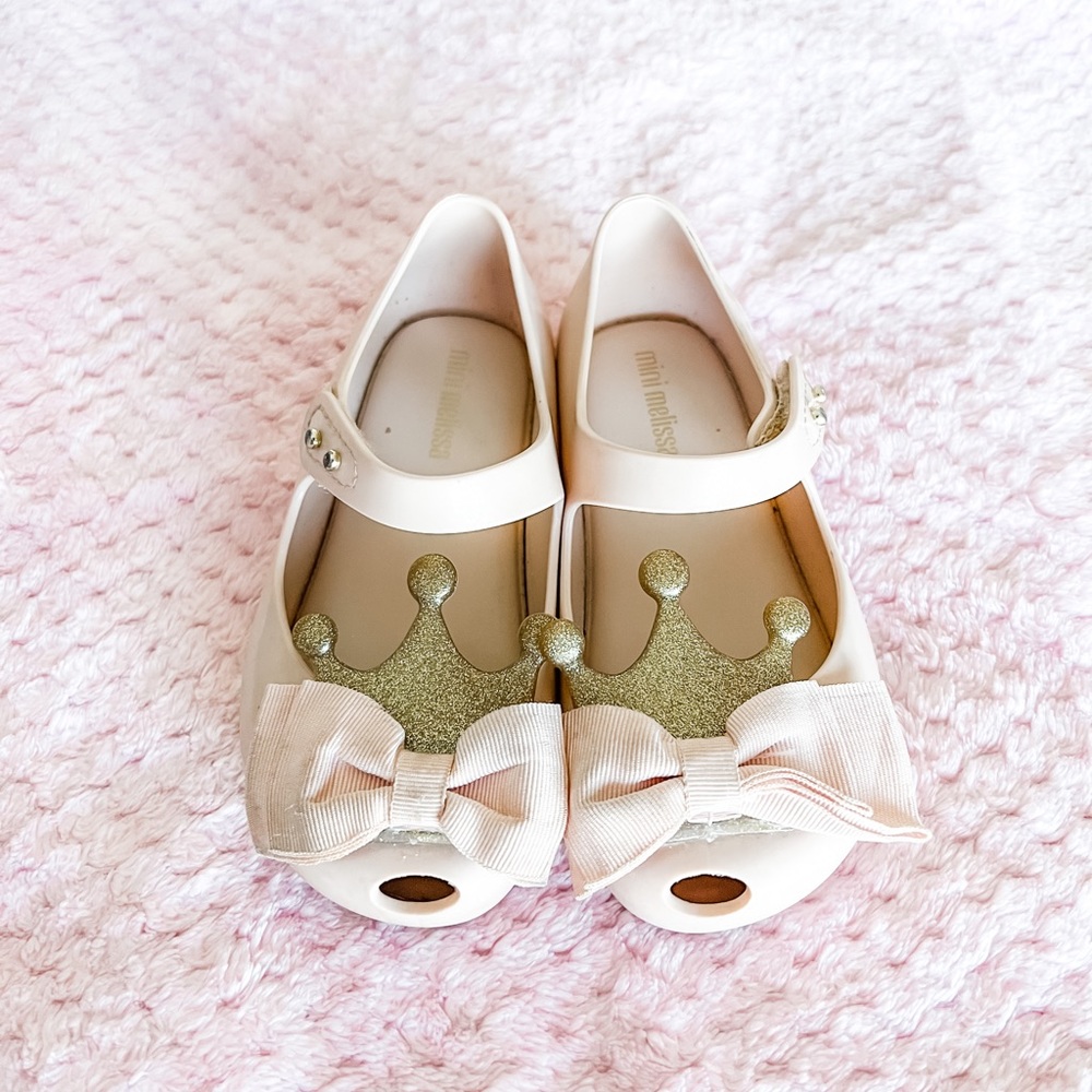 Mini Melissa Sz 9 Pink Princess Crown Mary Jane Jellies